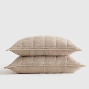 Quince Organic Cotton Set Of 2 Dune Airy Gauze Shams! King (K4)